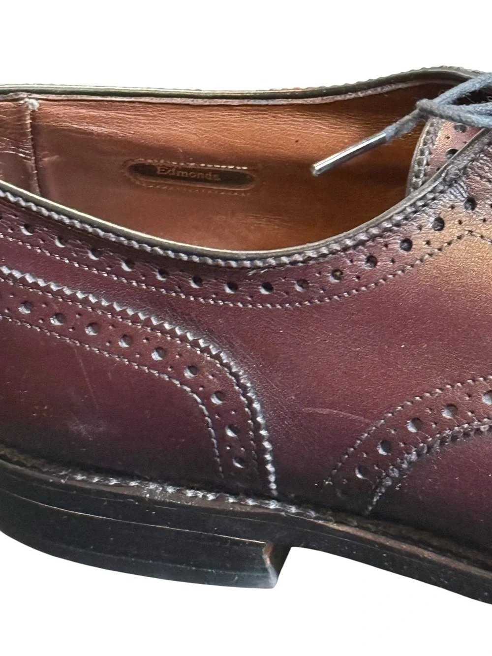 Allen Edmonds Concord Longwing Blucher Burgundy Leather Dress Shoes Men’s 9 D US
